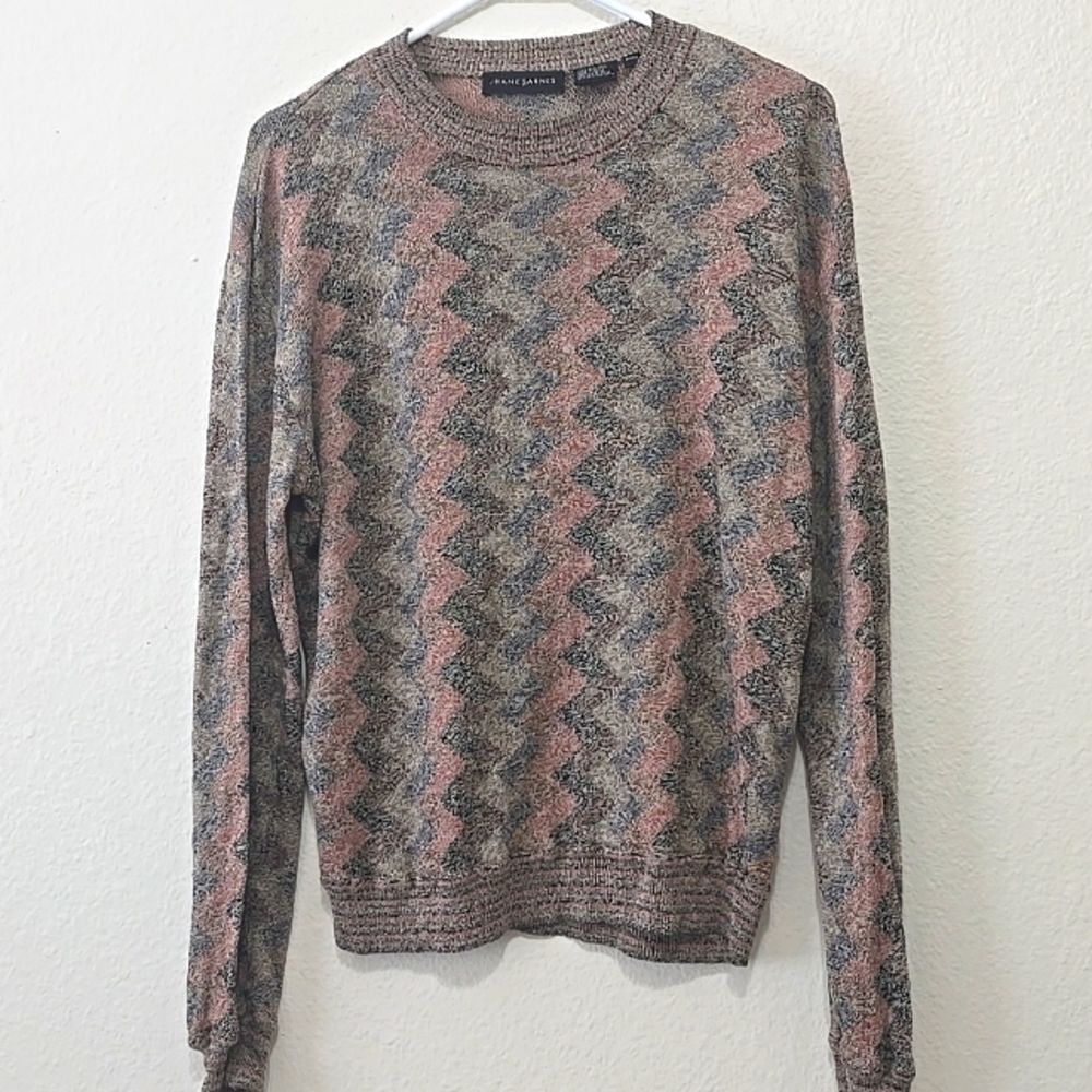 Jhane Barnes Sweater Pullover Silk  Multicolor, Unisex M